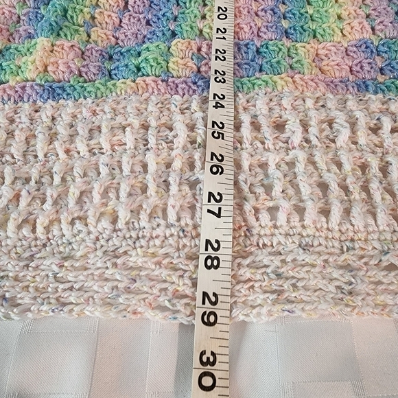 Handmade Crochet Baby Blanket Multi Color in the middle - Picture 4 of 4